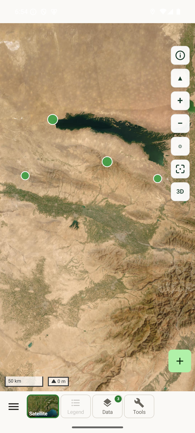 EarthCape map showing observations across Uzbekistan